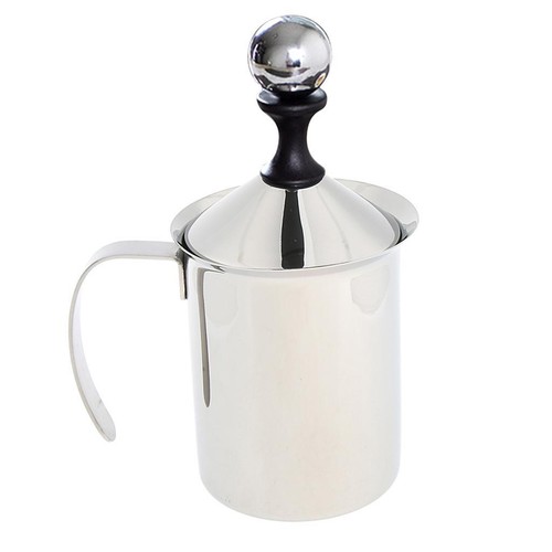 Stainless pump milk frother - stainless,