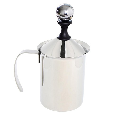Stainless manual milk frother - stainless,