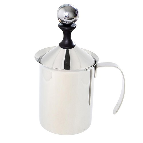 Stainless manual milk frother - stainless,